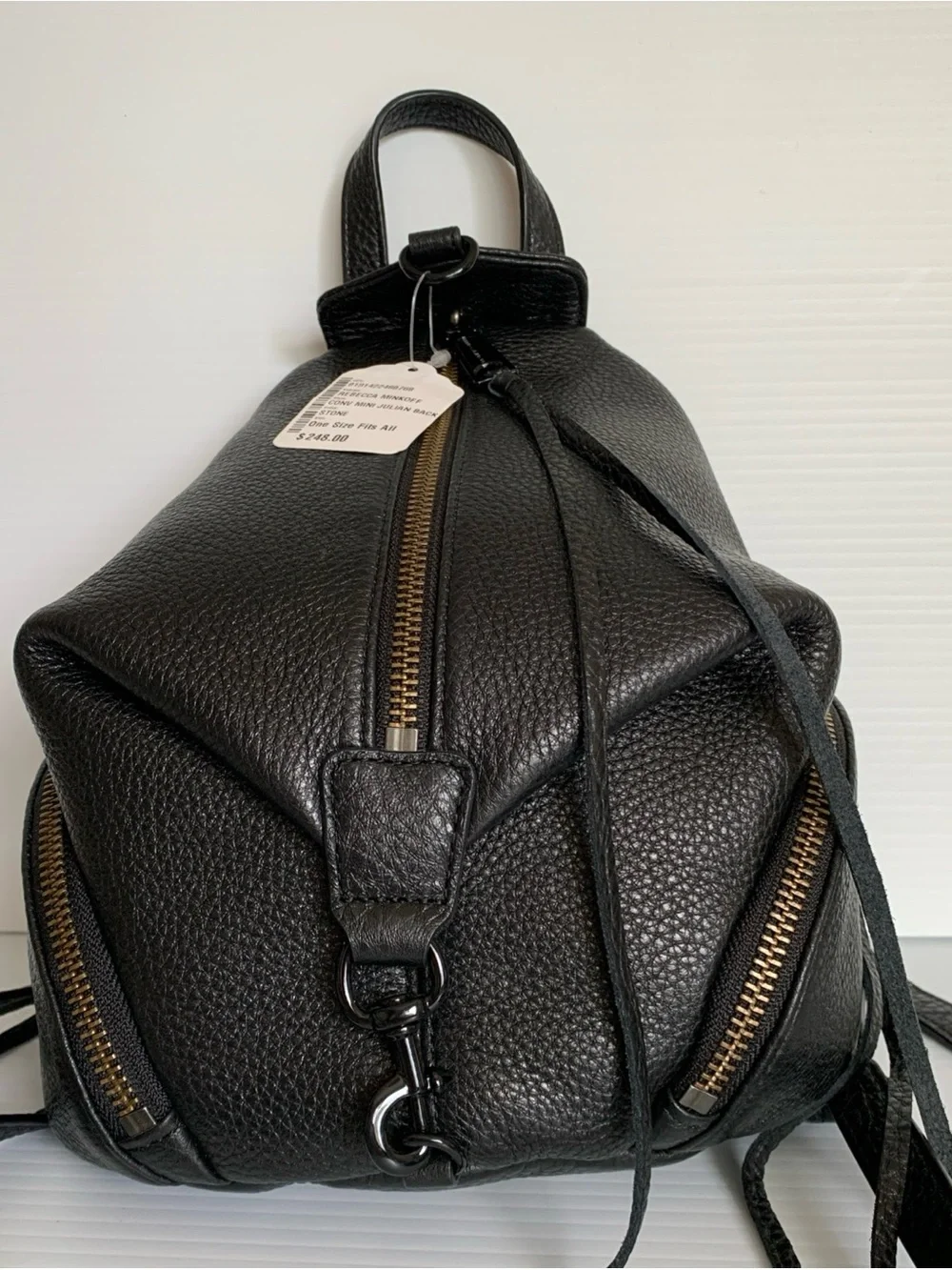NWT Rebecca Minkoff Convertible Mini Julian Leather Backpack Black